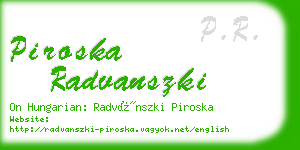 piroska radvanszki business card